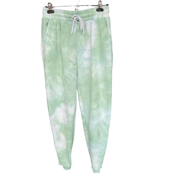 Orange Kiss Joggers Womens Medium Green White Tie Dye Sweatpants - Picture 1 of 9